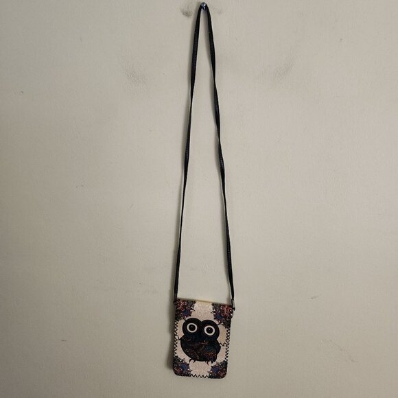 Leather Owl Bohemian Quirky Crossbody Phone Bag - Picture 6 of 8